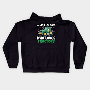 just a boy who loves tractors Kids Hoodie